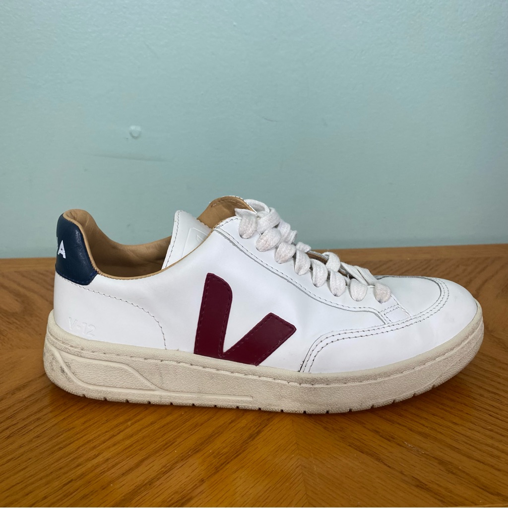 Veja V12 Bastille White Leather Sneakers Shoes Size 5